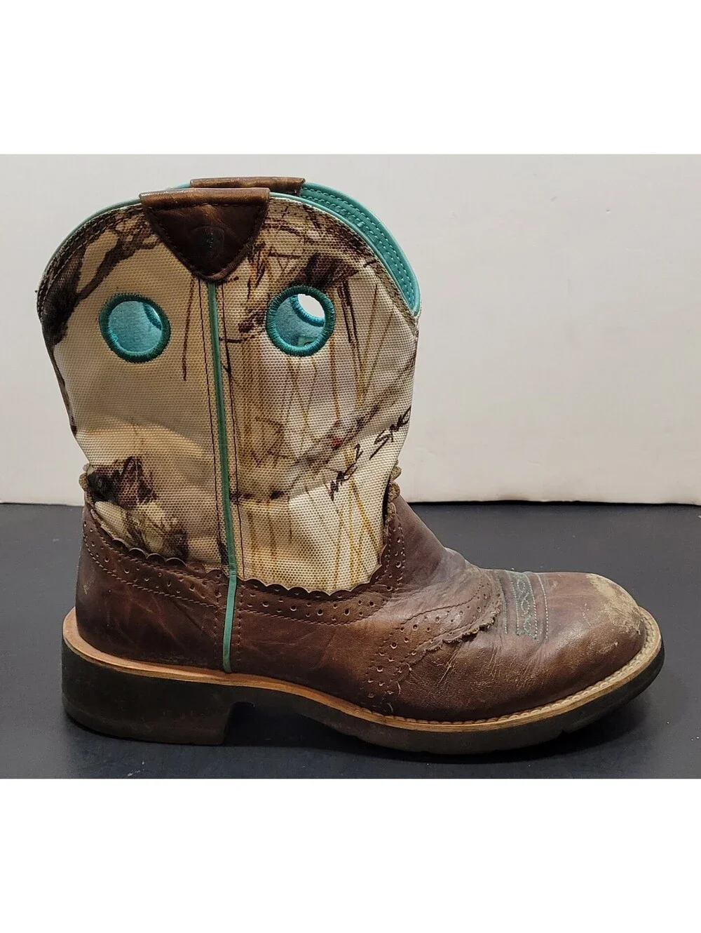 Ariat Fatbaby Women Size 8B Brown Camo Classic Cowgirl Western Boots 10009503